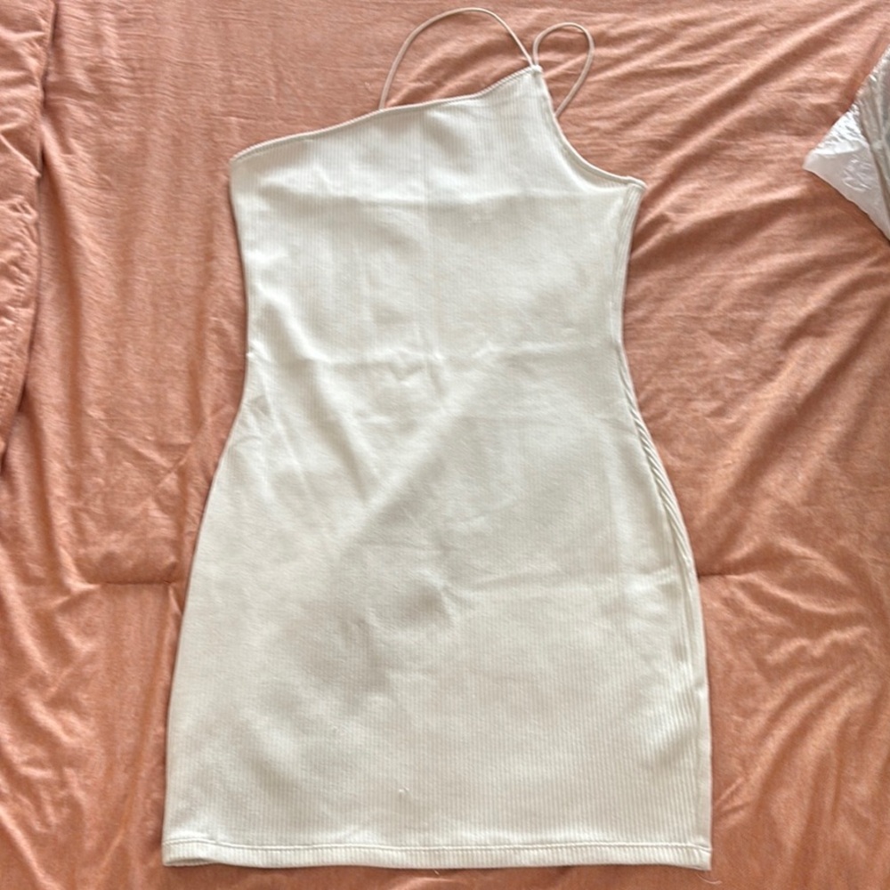 H&M White One-Shoulder Bodycon Dress